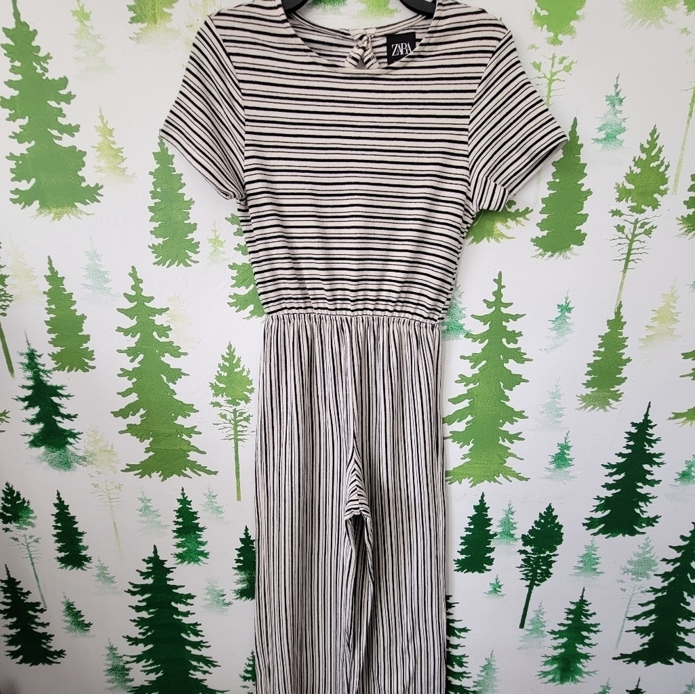 Zara Striped Full Lenght Jumpsuit.